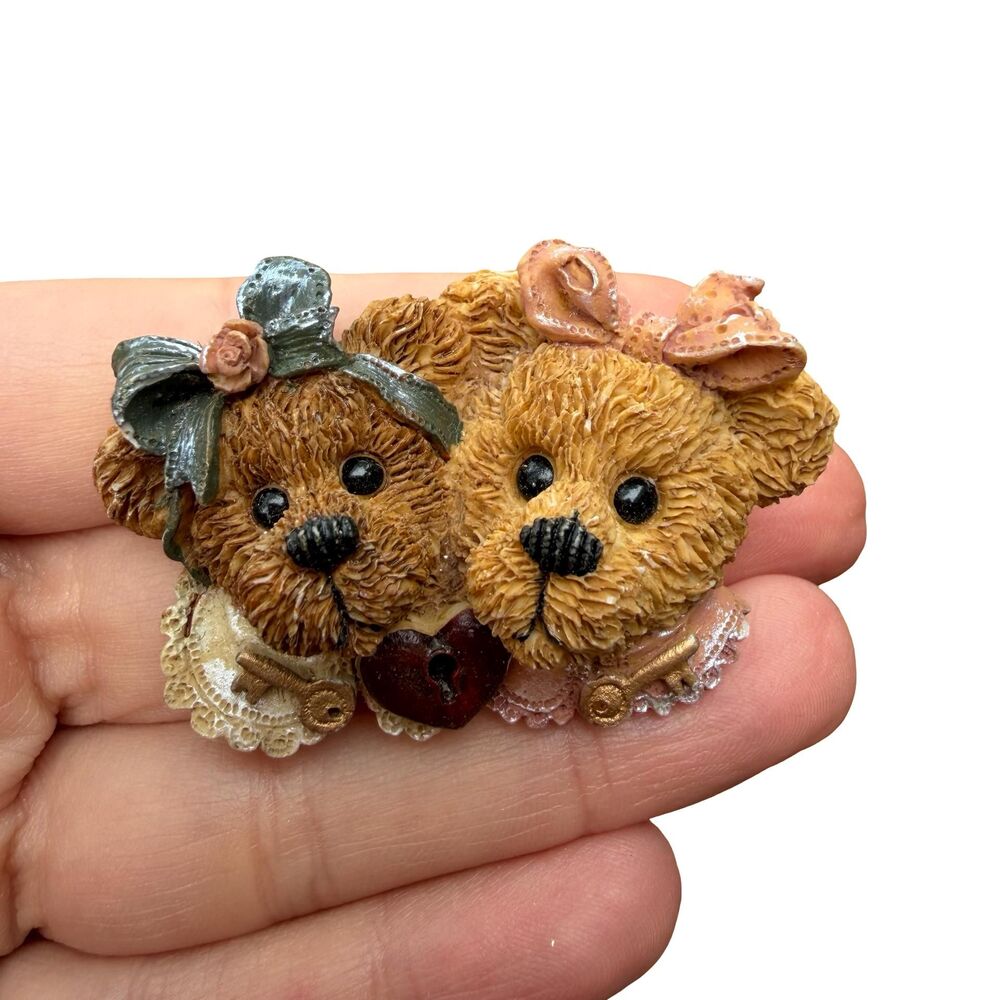 Vintage Jewelry Bear Couple Brooch Bear Pin